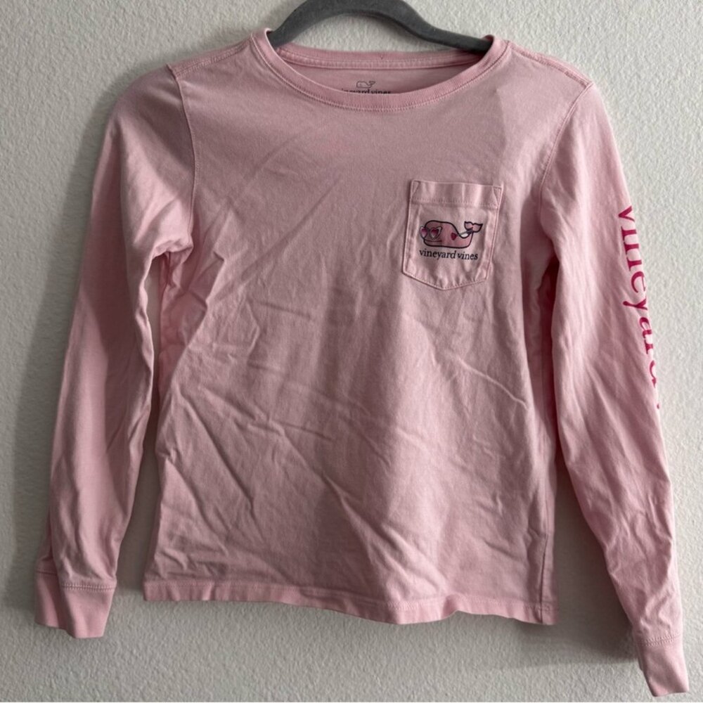 Vineyard Vines Youth Girls Pink Heart Preppy Valentines Day Long Sleeve Shirt